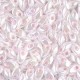 Miyuki long Magatama beads 4x7mm - White-pink color lined LMA-427